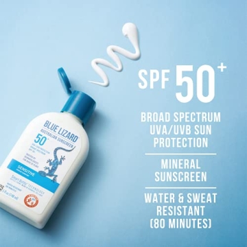 Blue Lizard Sensitive Sunscreen SPF 50+ - Fragrance Free, Reef Safe