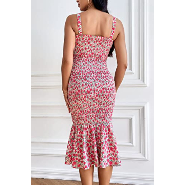 PRETTYGARDEN Women's Floral Midi Dress for Summer Fun