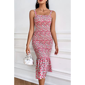 PRETTYGARDEN Women's Floral Midi Dress for Summer Fun