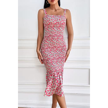 PRETTYGARDEN Women's Floral Midi Dress for Summer Fun