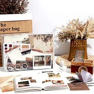 114 Pieces Scrapbooking Materials Scrapbook Supplies Pack for Art Journaling Bullet Junk Journal Pla...