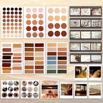 114 Pieces Scrapbooking Materials Scrapbook Supplies Pack for Art Journaling Bullet Junk Journal Planners Art DIY Paper Stickers Washi Tape Craft Kits Notebook Collage Album Aesthetic (Vintage Style)