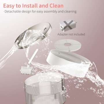 beQ Cat Water Fountain,2.5L/84oz Inside Ultra-Quiet Stainless Steel Automatic Pet Water Dispenser,BPA Free,Visible Water Level,with a Large Size Filter,Suitable for Cats & Small Dogs