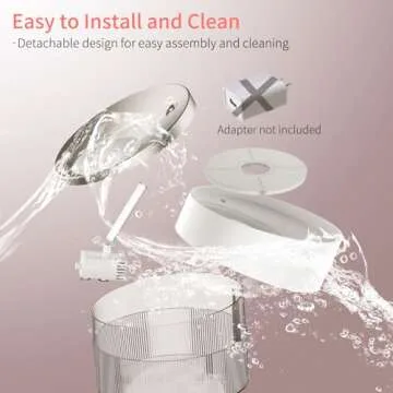 beQ Cat Water Fountain,2.5L/84oz Inside Ultra-Quiet Stainless Steel Automatic Pet Water Dispenser,BPA Free,Visible Water Level,with a Large Size Filter,Suitable for Cats & Small Dogs