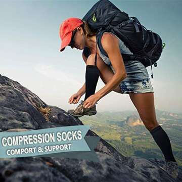 Graduated Copper Compression Socks for Men & Women Circulation 8 Pairs 15-20mmHg - Best for Running Athletic Cycling