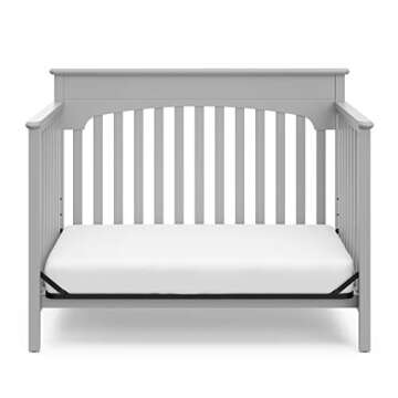 Graco Lauren 5-in-1 Convertible Crib (Pebble Gray) – Converts from Baby Crib to Toddler Bed, Daybed and Full-Size Bed, Fits Standard Full-Size Crib Mattress, Adjustable Mattress Support Base