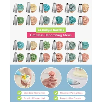 Kootek 32-Piece Piping Bags and Tips Set for Easy Baking
