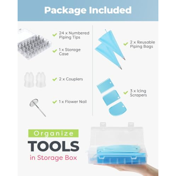 Kootek 32-Piece Piping Bags and Tips Set for Easy Baking