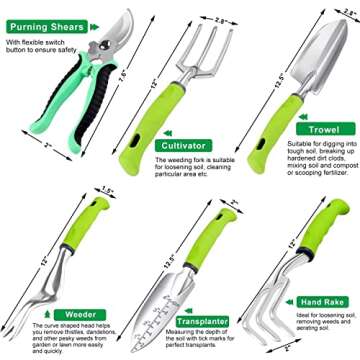 84 PCS Garden Tools Set,10pcs Succulent Tools Set Included 6pcs Large Heavy Duty Aluminum Gardening Hand Tools 12.5IN with Garden Tool Bag,Gloves Sprayer etc.Gardening Gifts for Men Women Garden Gifts