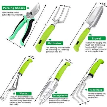 84 PCS Garden Tools Set,10pcs Succulent Tools Set Included 6pcs Large Heavy Duty Aluminum Gardening Hand Tools 12.5IN with Garden Tool Bag,Gloves Sprayer etc.Gardening Gifts for Men Women Garden Gifts