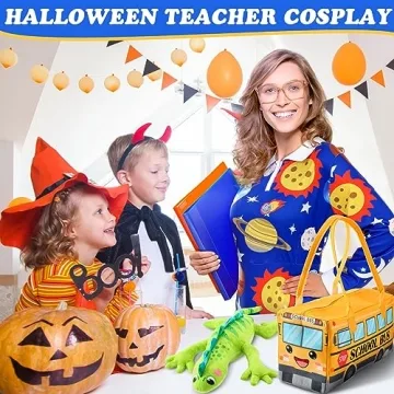 Ramede Women's Vintage Teacher Costume Set for Halloween