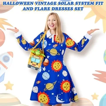 Ramede Women's Vintage Teacher Costume Set for Halloween