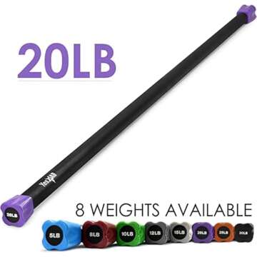 Yes4All Total Body Workout Weighted Pilates Bar, Body Bar For Exercise, Therapy, Aerobics, and Yoga,...