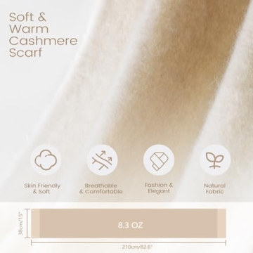 Cream Women's Mohair Winter Scarf - Soft & Warm