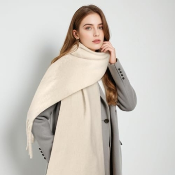 Cream Women's Mohair Winter Scarf - Soft & Warm