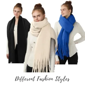 Cream Women's Mohair Winter Scarf - Soft & Warm