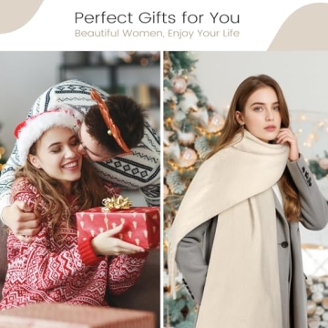 Cream Women's Mohair Winter Scarf - Soft & Warm