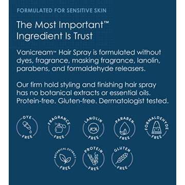 Vanicream Firm Hold Hairspray for Sensitive Skin, 8 Ounce