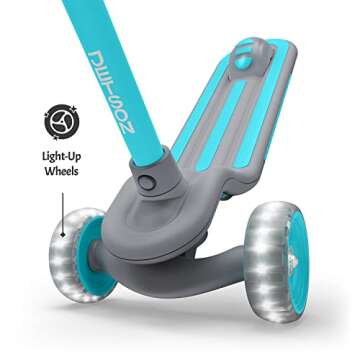 Jetson 3-Wheel Scooters - Gleam Kids Kick Scooter (Blue) - Three Wheel Push Scooter with Adjustable Height Handlebars - Ultra-Lightweight Design with High Visibility Wheels with Light Up LEDs