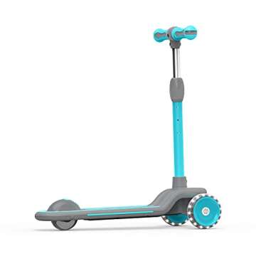 Jetson 3-Wheel Scooters - Gleam Kids Kick Scooter (Blue) - Three Wheel Push Scooter with Adjustable Height Handlebars - Ultra-Lightweight Design with High Visibility Wheels with Light Up LEDs