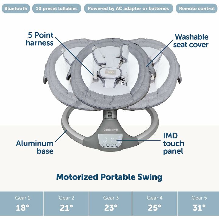 Infant Motorized Baby Swing with Bluetooth & Lullabies