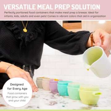 melii Snap & Go Baby Food Storage Containers with lids, Snack Containers, Freezer Safe, 4 oz - 4 Pack, Original