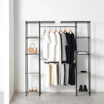 Amazon Basics Expandable Metal Hanging Closet Organizer Rack