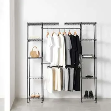 Amazon Basics Expandable Metal Hanging Closet Organizer Rack