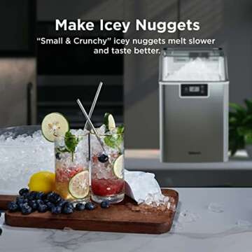 Silonn Nugget Ice Maker: 44lbs/Day, Self-Cleaning & Portable