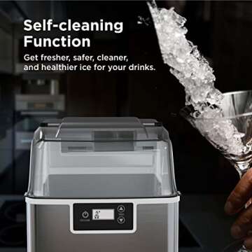 Silonn Nugget Ice Maker: 44lbs/Day, Self-Cleaning & Portable