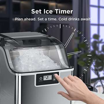 Silonn Nugget Ice Maker: 44lbs/Day, Self-Cleaning & Portable