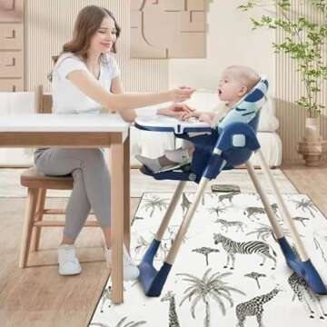Insular Baby Splat Mat for High Chair, Arts & Crafts - Waterproof and Portable 51 Inch