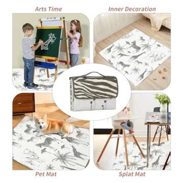 Insular Baby Splat Mat - Waterproof & Non-slip 51x51 Inch