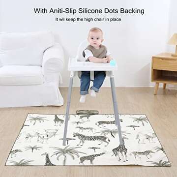 Insular Baby Splat Mat - Waterproof & Non-slip 51x51 Inch