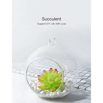 DuHouse Fake Succulents Plants Artificial Potted Faux Plant in Mini Square White Pots for Home Office Bathroom Desk Shelf Decor Set of 4(Green)