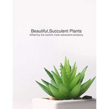 DuHouse Fake Succulents Plants Artificial Potted Faux Plant in Mini Square White Pots for Home Office Bathroom Desk Shelf Decor Set of 4(Green)