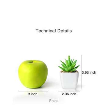 DuHouse Fake Succulents Plants Artificial Potted Faux Plant in Mini Square White Pots for Home Office Bathroom Desk Shelf Decor Set of 4(Green)