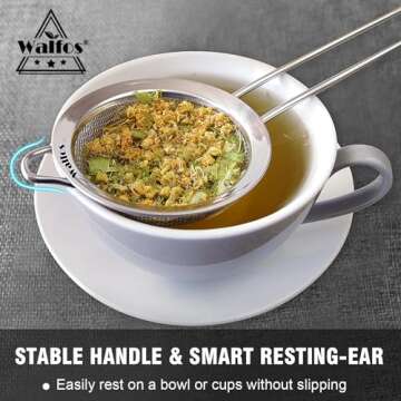 Walfos Mini Fine Mesh Tea Strainer - 2.8 Inch Sifter