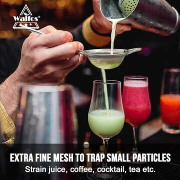 Walfos Mini Fine Mesh Tea Strainer - 2.8 Inch Sifter