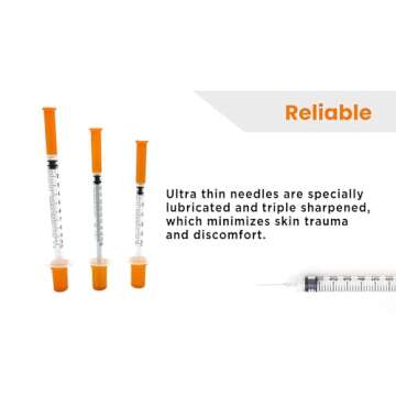 BH Supplies Insulin Syringes U-100 29G 1ml/cc 1/2" (12.7mm) Pack of 100 Pcs