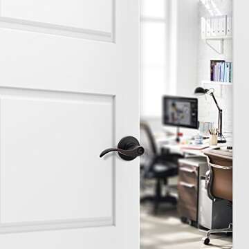 Stylish Oil Rubbed Bronze Entrance Lever Door Handle