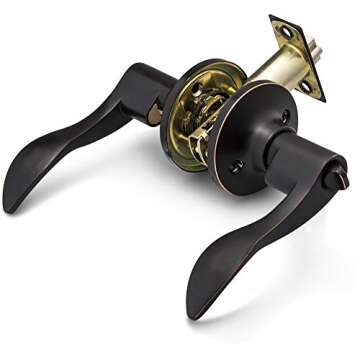 Stylish Oil Rubbed Bronze Entrance Lever Door Handle