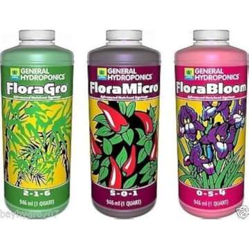 General Hydroponics Flora Trio 32oz Quarts - Optimize Plant Growth and Blooming