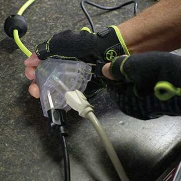 Flexzilla Retractable Extension 16/3 AWG 25' Electric Cord Reel, ZillaGreen, FZ8160253