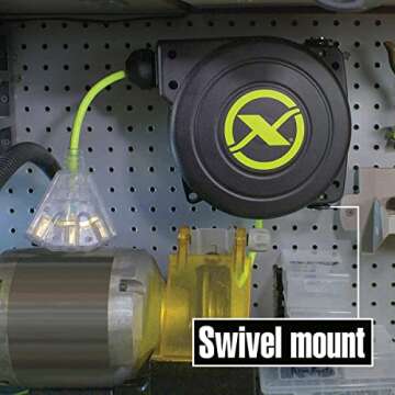 Flexzilla Retractable Extension 16/3 AWG 25' Electric Cord Reel, ZillaGreen, FZ8160253