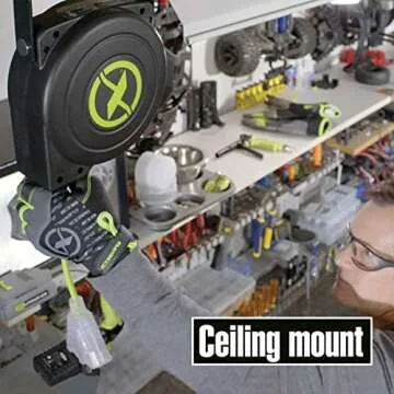 Flexzilla Retractable Extension 16/3 AWG 25' Electric Cord Reel, ZillaGreen, FZ8160253