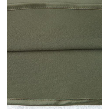 Women's Satin High Waist Hidden Elasticized Waistband Flared Casual A Line Midi Skirt (Army Green, Small)