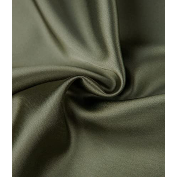 Women's Satin High Waist Hidden Elasticized Waistband Flared Casual A Line Midi Skirt (Army Green, Small)