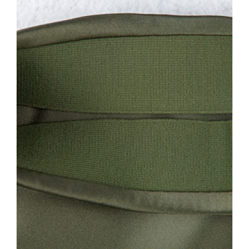 Women's Satin High Waist Hidden Elasticized Waistband Flared Casual A Line Midi Skirt (Army Green, Small)