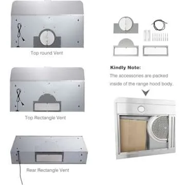 EVRKITCH Range Hood 30inch, Under Cabinet Range Hood,Kitchen Vent Hood, Stainless Steel Kitchen Stove Vent Hood for Ducted, with Permanent stainless steel Filters